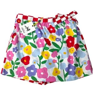 Finding Foxtale Blooms Skort NEW Girls 10 Skirt Shorts Gingham Floral Red White